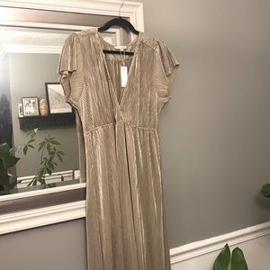 Baltic born taupe shimmer long dress